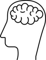 Human Brain Icon Or Symbol In Linear Style. vector