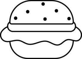 Isolated Burger Icon In Black Outline vector