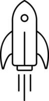 Fly Rocket Or Missile Icon In Linear Style. vector