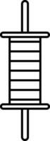 Kite Thread Spool Icon In Black Thin Line. vector