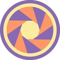 Colorful Camera Lens Shutter Icon In Flat Style. vector