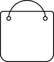 Isolated Carry Bag Icon In Black Thin Line Art. vector