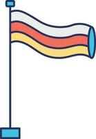 Tricolor Windsock Icon In Flat Style. vector