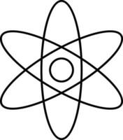 Black Lineal Style Atomic Structure Icon. vector