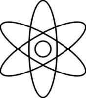 Black Lineal Style Atomic Structure Icon. vector