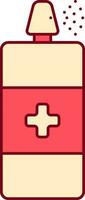 Isolated Medical Spray Bottle Red And Yellow Icon. vector