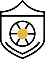 Soccer ball on a shield Vector Icon Design