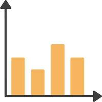 Bar Graph Icon In Yellow And Black Color. vector