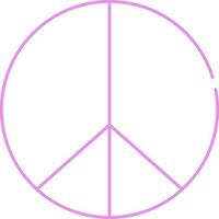 Pink Linear Style Peace Icon Or Symbol. vector