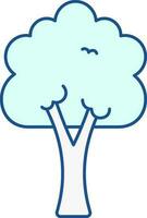 Turquoise And White Tree Flat Icon Or Symbol. vector