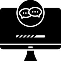 Chat In Monitor Icon. vector