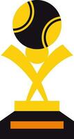 Illustration of a sport trophy in yellow and black color. vector