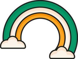 Flat Illustration of Rainbow Icon. vector