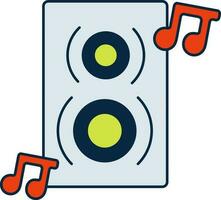 Loud Music Speaker Colorful Icon In Flat Style. vector