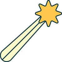 Star Wand Icon In Yellow Color. vector