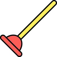 Isolated Plunger Icon In Red And Yellow Color. vector