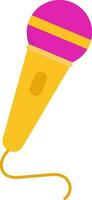 Flat Style Microphone Icon In Pink And Yellow Color. vector