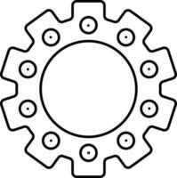 Isolated Cogwheel Icon In Linear Style. vector