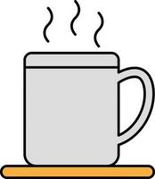 Hot Cup Plate Icon In Grey And Yellow Color. vector