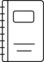 Black Thin Line art Of Notebook Icon. vector
