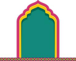 Colorful Ancient Doorway Element In Flat Style. vector