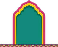 Colorful Ancient Doorway Element In Flat Style. vector