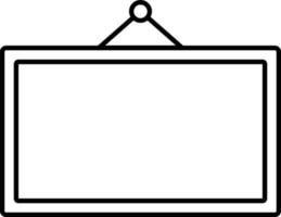 Empty Board Hang Icon In Thin Line Art. vector