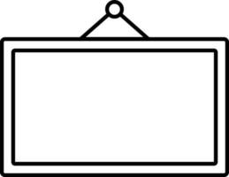 Empty Board Hang Icon In Thin Line Art. vector