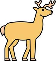 Flat Style Reindeer Icon In Yellow And Orange Color. vector