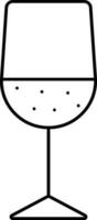 Isolated Wine Glass Icon In Line Art. vector