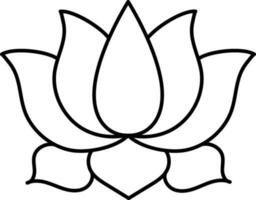 Isolated Lotus Floer Icon In Line Art. vector