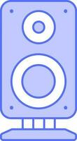 sonido altavoz icono en azul y blanco color. vector