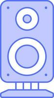 sonido altavoz icono en azul y blanco color. vector