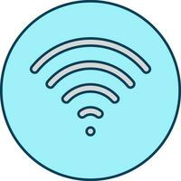 Wifi Symbol Circle Icon In Grey And Turquoise Color. vector