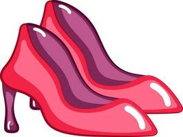 Isolated Beautiful Pink Color Women Sandals Icon In Flat Style. vector