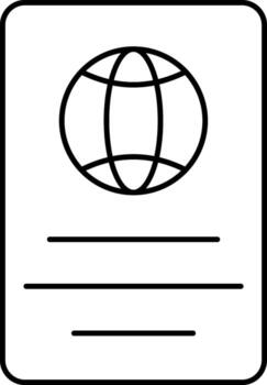 Copy Space Passport Icon In Linear Style. vector