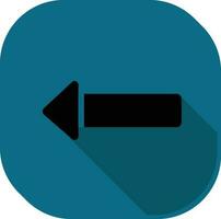 Black Left Arrow Symbol On Teal Square Background. vector