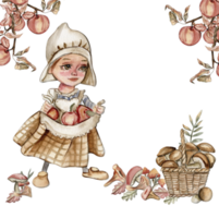 Composition of an autumn girl gnome . png