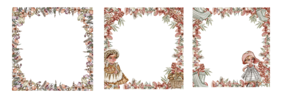 Autumn square frame with mushrooms. png