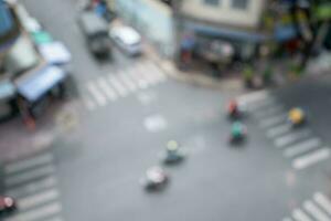 Abstract blurred people on asia street photo