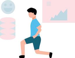 The boy is exercising. vector