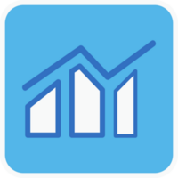 Report graph flat icon in square. png