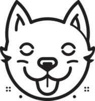 fofa cachorro logotipo dentro plano estilo png