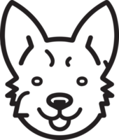fofa cachorro logotipo dentro plano estilo png
