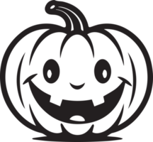 mano disegnato carino Halloween zucca nel piatto stile png