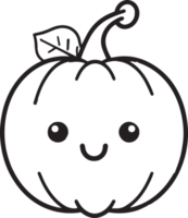 main tiré mignonne Halloween citrouille dans plat style png