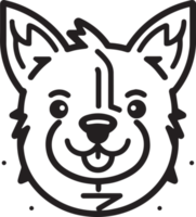 linda perro logo en plano estilo png