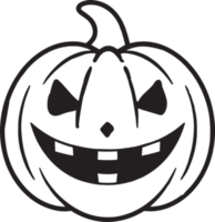 Hand Drawn cute halloween pumpkin in flat style png