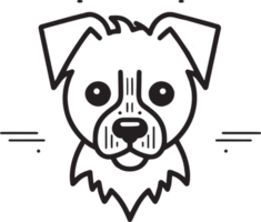 cute dog logo in flat style png