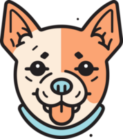 cute dog logo in flat style png